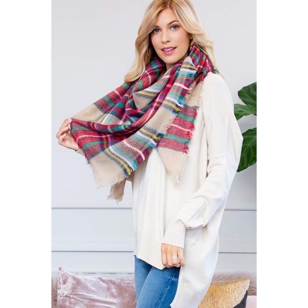 Classic Tartan Soft Knit Blanket Scarf - Picture 4 of 8